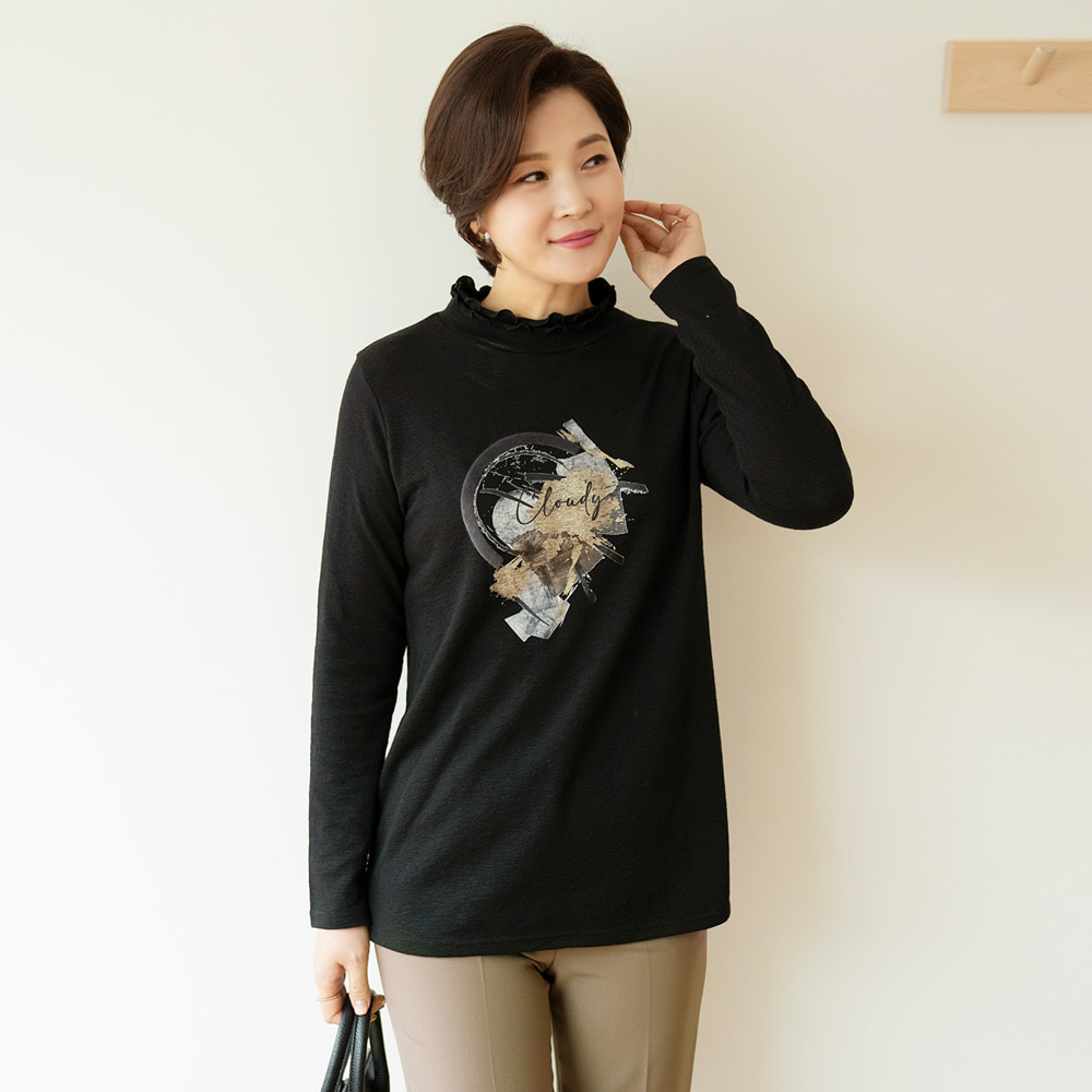 라이아 송치 이중 셔링 티셔츠 TS201401